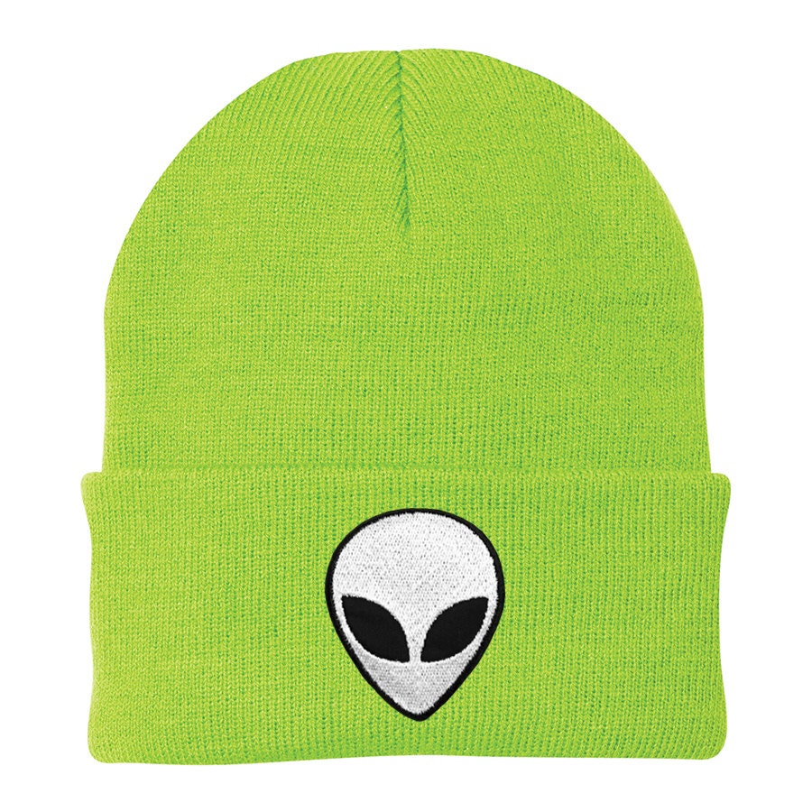 Embroidered Alien Beanie Hat more colors... NASA Edgy