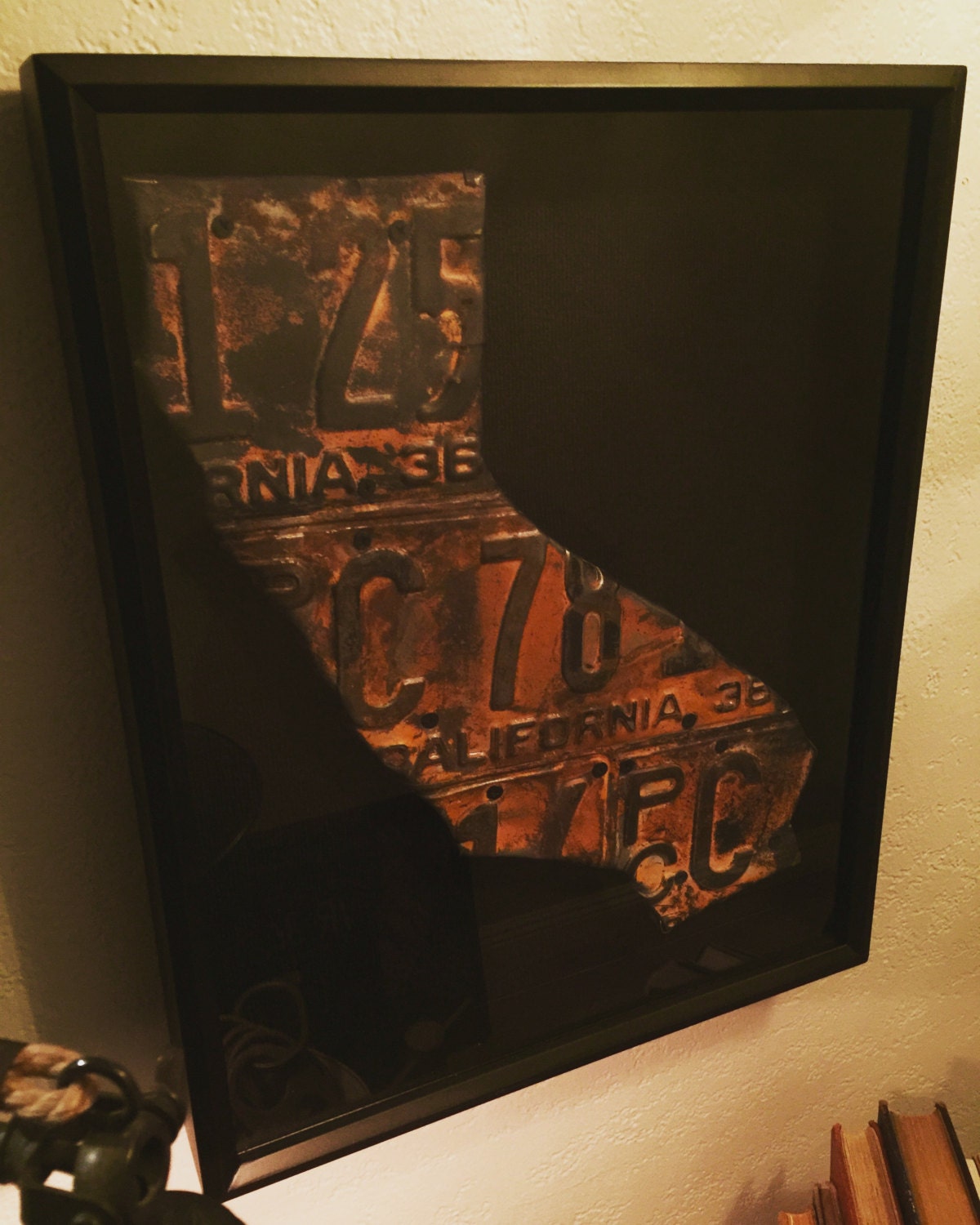 California License Plate Shadowbox Wall Art by GoliathDesigns