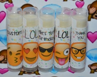 Emoji Lip Balm, Emoji Birthday Party Lip Balm, Emoji Party Favor Lip Balm, Emoji Party Favor, Emoji, LOL, OMG, Emoji gift, Emoji Present