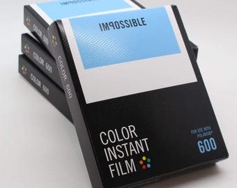 Impossible Project Colour / Color Instant Film for use with Polaroid 600 Cameras - Brand-new 2017 Stock - Classic White Frame