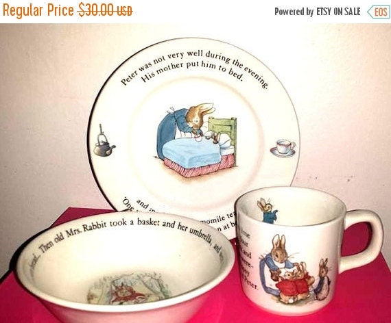 Vintage WEDGWOOD Beatrix Potter Dish SetEtruria by JunkYardBlonde