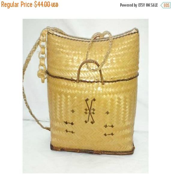 Vintage Filipino Woven BackpackIfugao BagTribal Woven