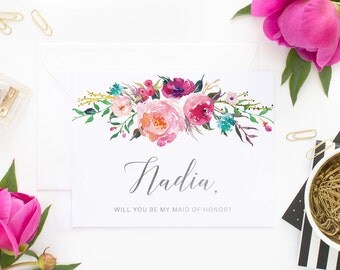 Bridesmaid Proposal Card, Maid of Honor Proposal Card, Will you be my bridesmaid, Will you be my maid of honor, Will you be, Wedding Card