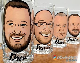 Unique Groomsmen, Groomsmen Mug, Groomsmen Cartoons, Groomsmen Gift Set, Caricature Glasses, Custom Beer Mugs, Cool Groomsmen, Beer Lover,