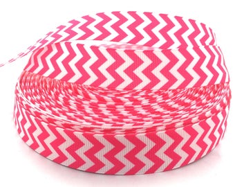 Pink Chevron Ribbon, Pink Chevron, Pink Ribbon, Pink Grosgrain, Pink Zig Zag Ribbon, Zig Zag Print Ribbon, Chevron Print Ribbon