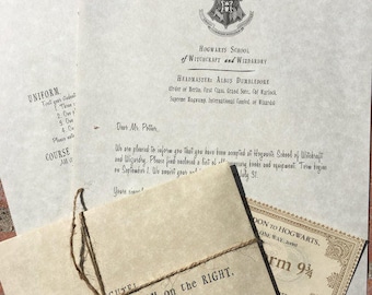 Harry Potter, Hogwarts Acceptance Letter & Train Ticket - Harry Potter Collectible and OWL Exam Results Letter