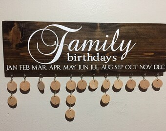 birthday board, family birthday sign, family birthday board, birthday board tag, family birthdays, family wooden sign, wooden birthday sign