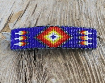 native american jewelry,navajo jewelry,native american beadwork,native american beaded jewelry,feather,native,navajo, Navajo Beaded Barrette
