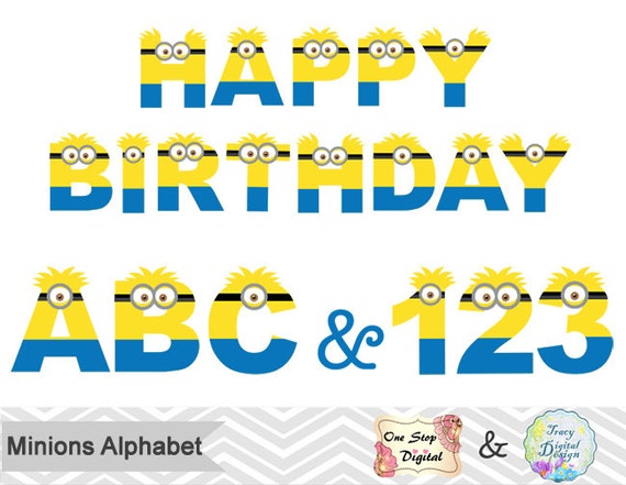 font names banner Clipart Alphabet Instant Download Minions Minions Clip Alpha