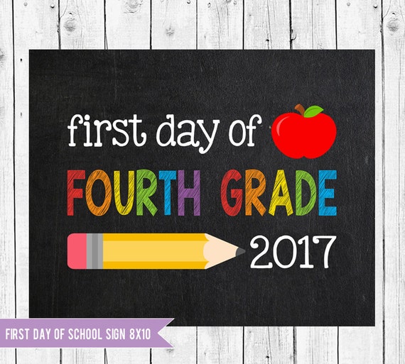 Fourth Grade Sign Back to school printable School Printable