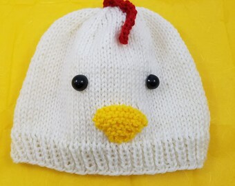 Chicken Baby Hat - Chicken Beanie - Baby Chicken Hat - Easter Hat - Baby Beanie - Easter Beanie - Chicken Costume - Rooster Hat - Photo Prop