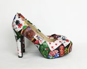 Las Vegas, Las Vegas wedding, Viva las vegas, Night out, gambling, rockabilly, custom heels, custom pumps, alternative wedding, gift for her