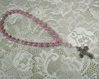 Anglican Prayer Beads-Rosary-Pink-Small