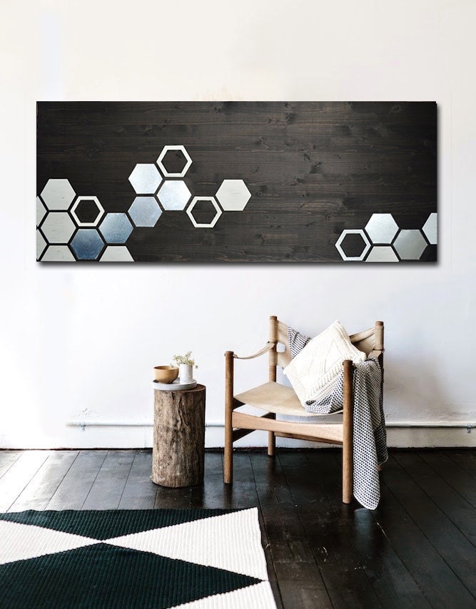 Metal Wood Wall Art Modern Metal Wall Art Decor Black and