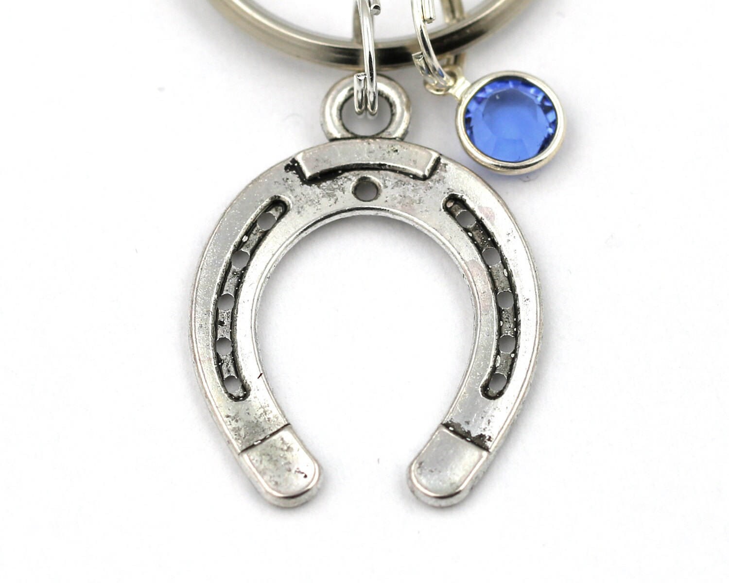 Horseshoe Key Ring Horseshoe Keychain With Birthstone