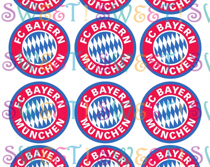 Edible Bayern Munich Cupcake, Cookie or Oreo Toppers - Wafer Paper or Frosting Sheet
