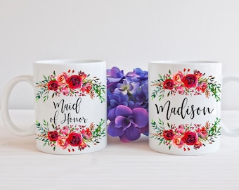Maid of Honor Mug, Maid of Honor Gift, Maid of Honor, Bridesmaids Mugs, Bridesmaid Gift, Bridal Party Gift, Wedding Party Gift, personalized