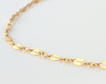 Lace Chain Choker, Tattoo Choker, Thin Lace Choker, Boho Choker, Chain Choker in Sterling Silver or 14K Gold Filled, LEILAJewelryshop, N204