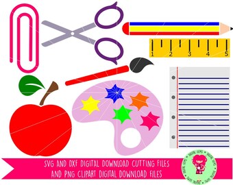 Teacher, School Designs SVG / DXF Cutting Files For Cricut Explore / Silhouette Cameo and PNG Clipart, Download, Commercial Use Ok