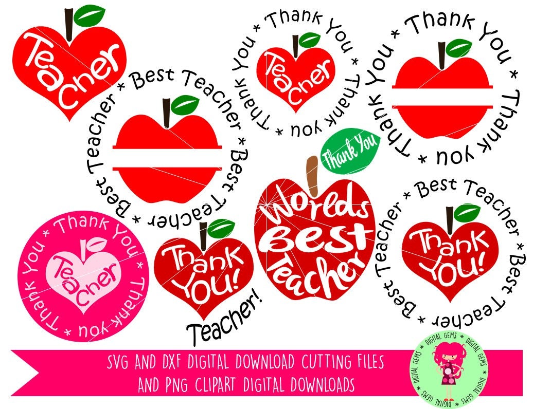 Thank You Teacher Bundle SVG / DXF Cutting File For Cricut