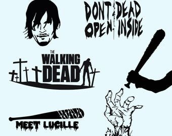 Walking Dead SVG DXF Clipart Vector Walking Dead Logo Lucille Bat Daryl Zombie Hand Cut File Cricut SIlhouette Cameo