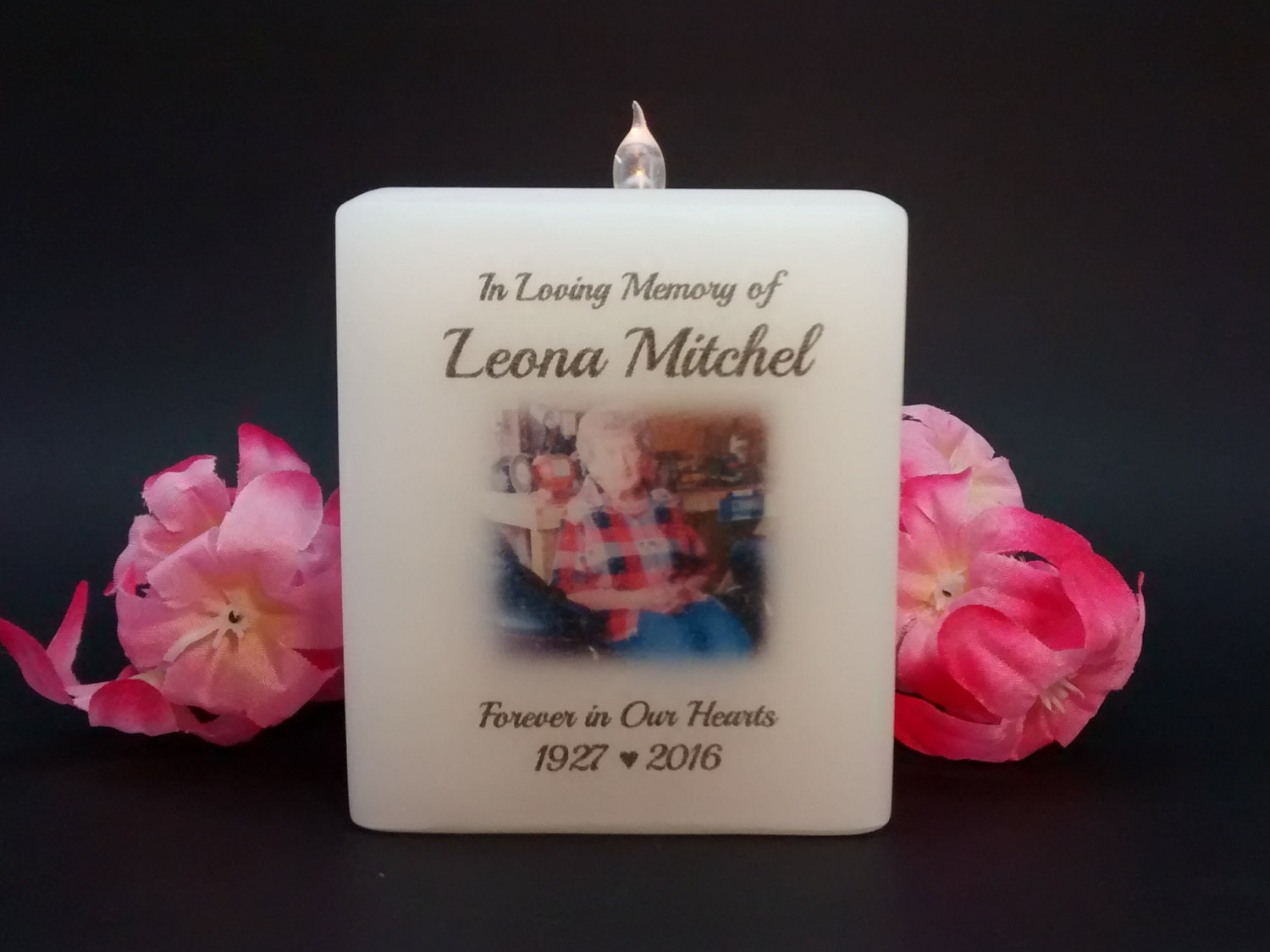 Personalized Photo Memorial Candle by SableCreationsCandle on Etsy