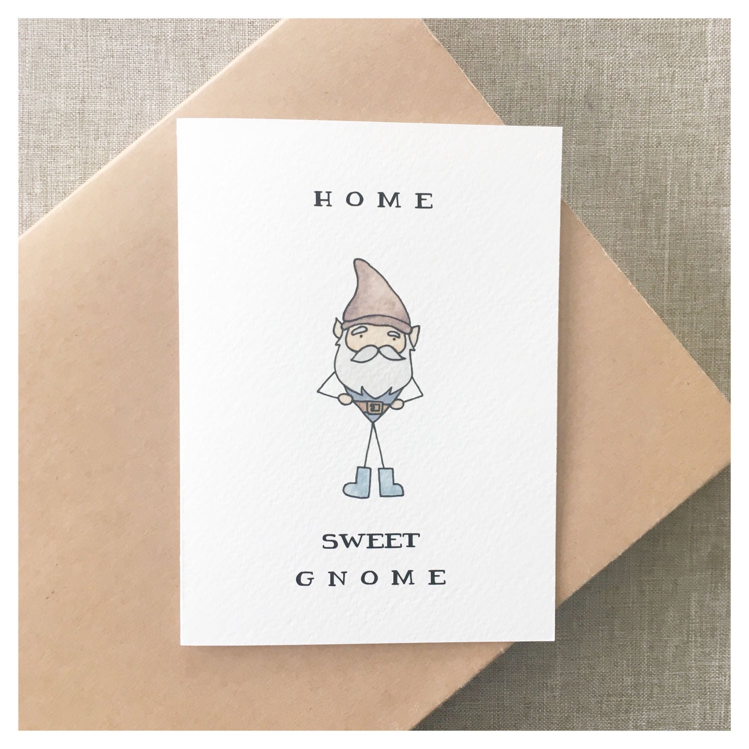 Gnome // housewarming, housewarming card, new home card, home