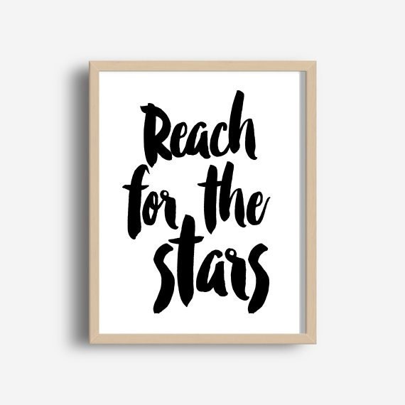 Reach for the Stars Typography Print Printable by wordsmithprints