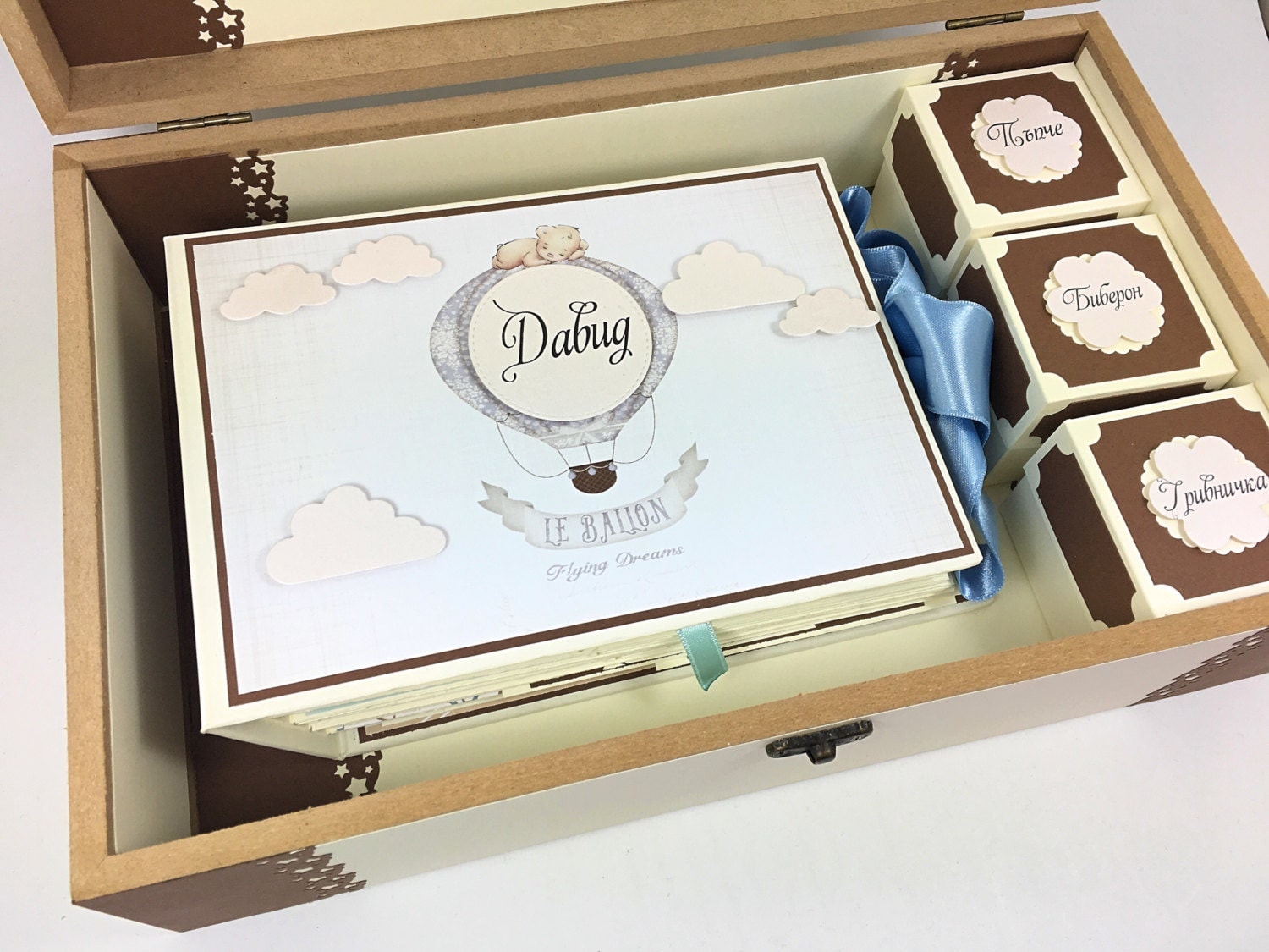 Baby Boy Photo Album Wooden boxCustom Baby Album Baby First