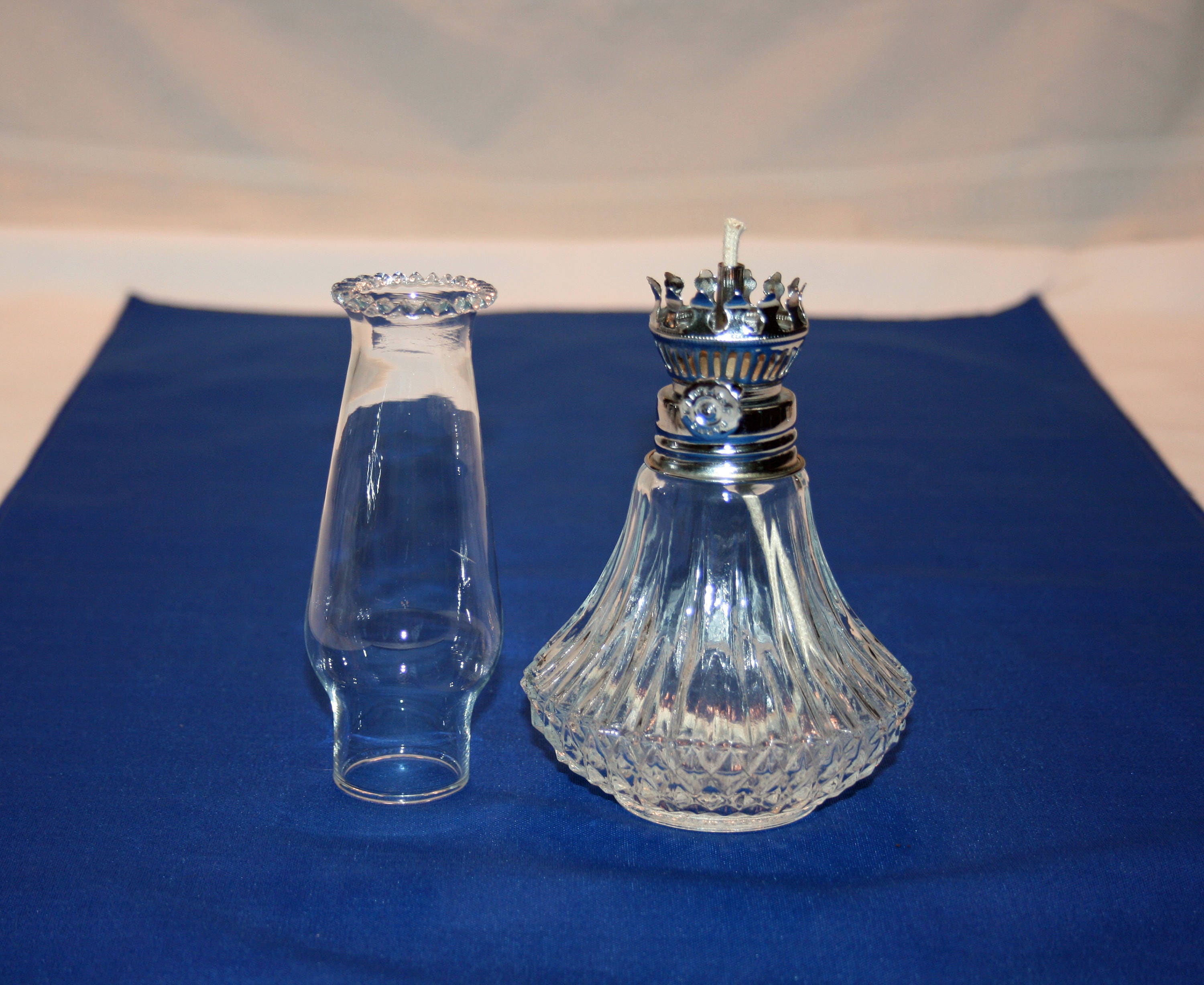 Vintage Lamplight Farms Clear Glass Accent Oil Lamp Lantern