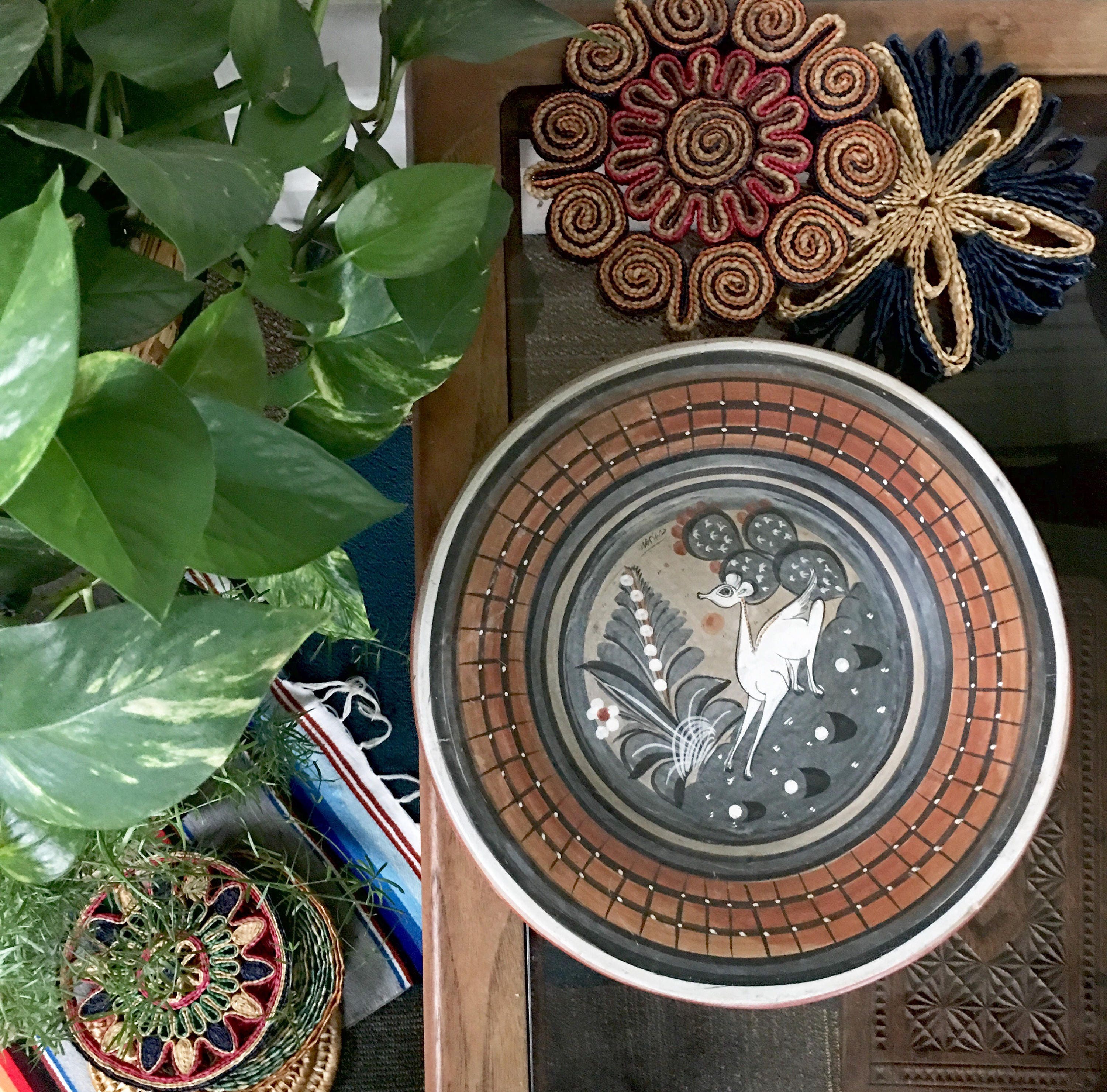 Terra Cotta Plate Wall Hanging Mexico Boho Decor