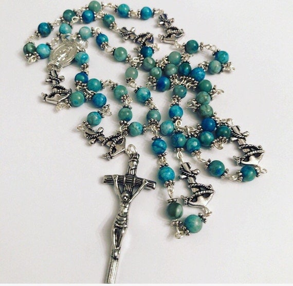 Nautical Catholic Rosary. Anchor Catholic by RosariesByHeidi
