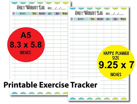 Daily Workout LogExercise Journal Exercise Tracker Workout