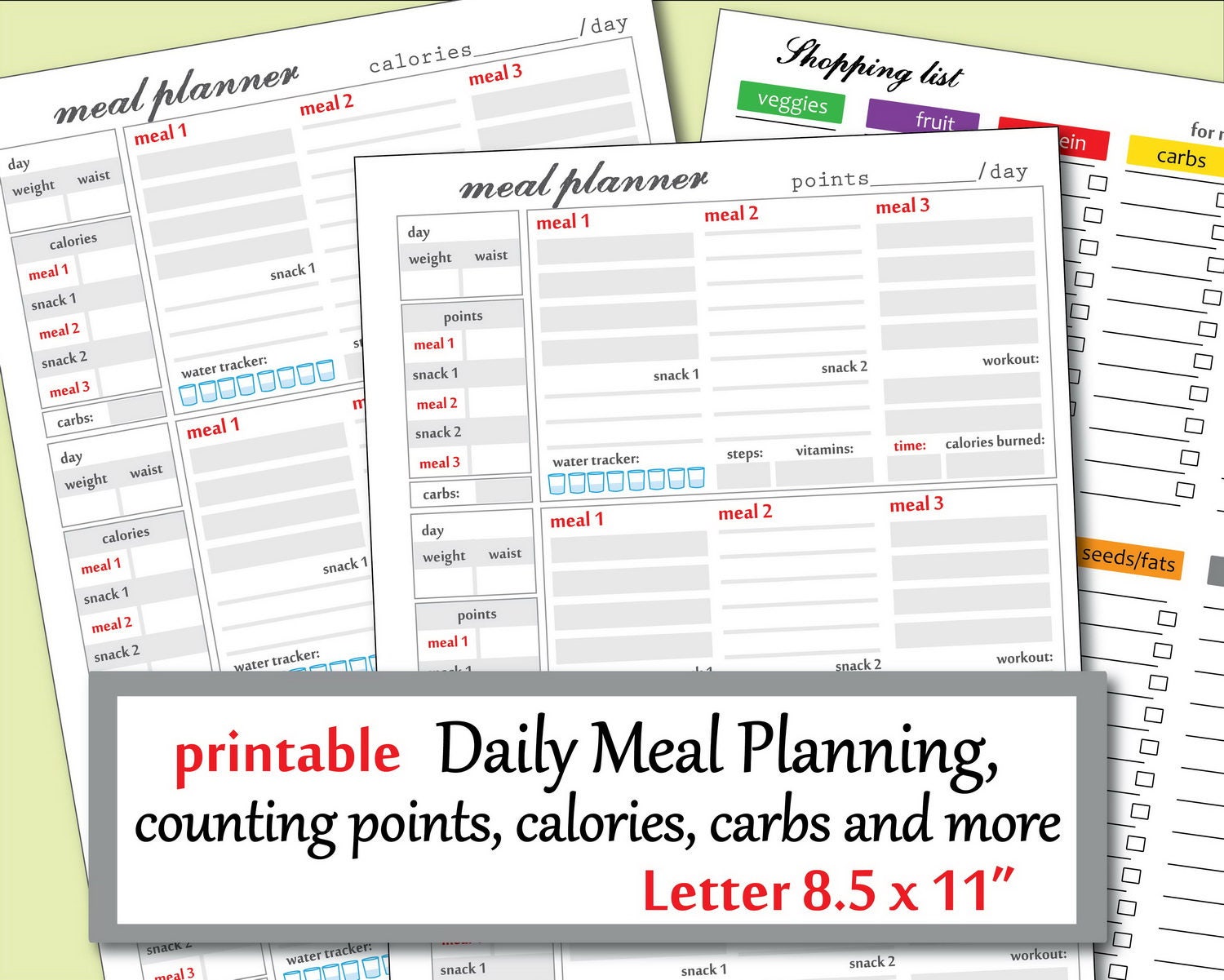 Food Journal Weight Loss JournalMeal Planner printable