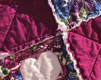 Rag Quilt, Homemade Quilt, Embroidery, Butterfly Blanket, Quilts Handmade, Appliqués, Heart Quilt, Rag Quilt Throw, Quilt For Sale, Country
