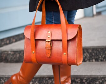 Women's Leather Bag leather handbag leather purse shoulder bag genuine leather bag brown handbag red leather natural leather gift for her