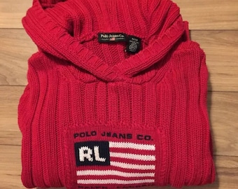 vintage Polo Ralph Lauren cable knit sweater. Made in Hong Kong from early 80'
