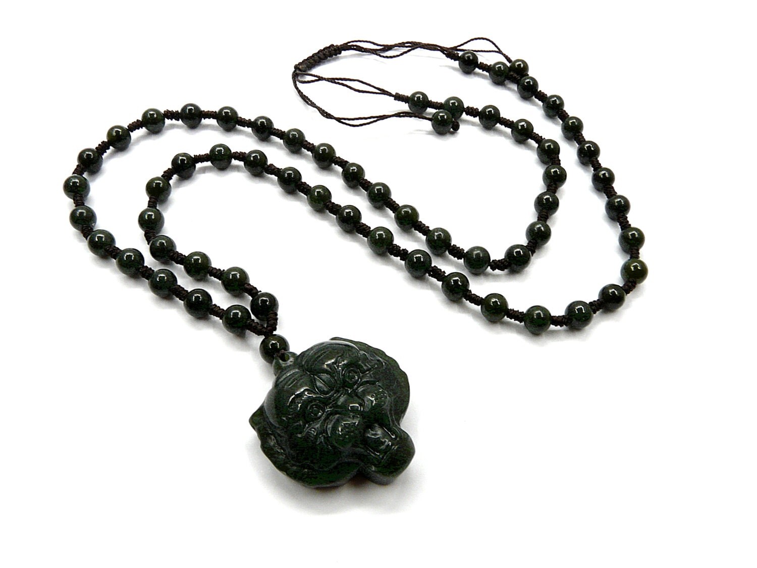 Tiger Pendant Carved Jade Pendant Jade Necklace by KhacharaEmpire