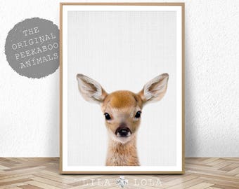 Deer Print, Woodland Animals, Nursery Wall Art Decor, Baby Shower Gift, Girl, Boy, Large Printable Digital Download, Baby Deer, Fawn Head