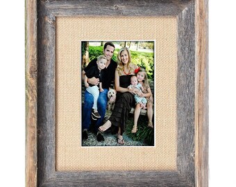 BarnwoodUSA 16x20 Inch Signature Picture Frame for 11x14 Inch Photos- 100% Reclaimed Wood, Burlap Mat
