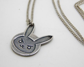D.va Necklace - overwatch d.va's bunny chain - diva ow jewelry geek gamer silver necklace gift pink logo icon