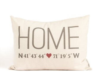 Home Coordinates Pillow, Housewarming Gift, Realtor Closing Gift, Off to College, Home Pillow, Personalized Pillows, Custom Pillow