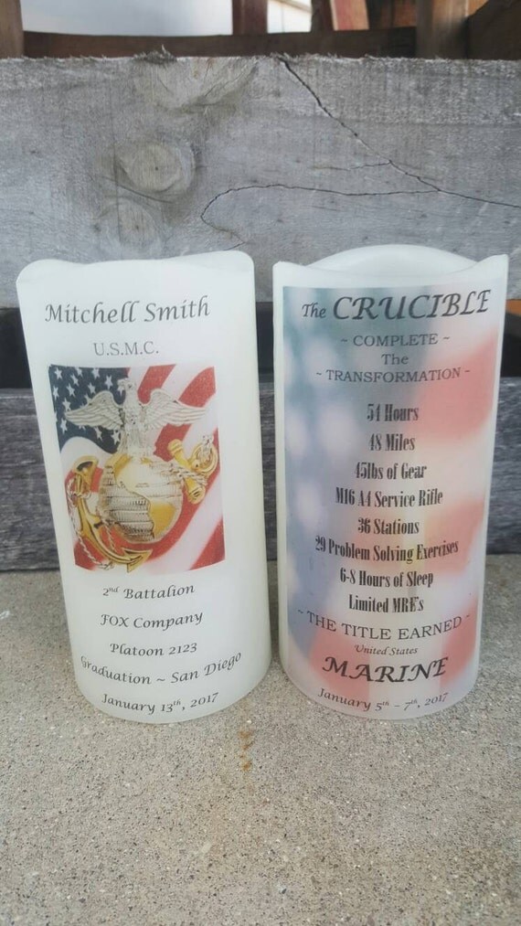 NEW Marine Corps Crucible Candle Have it Personalized Flag