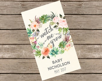 Baby Shower Succulent Favor Tags, Digital File, Succulent Favors Baby Shower Tags. Baby Shower Favors.