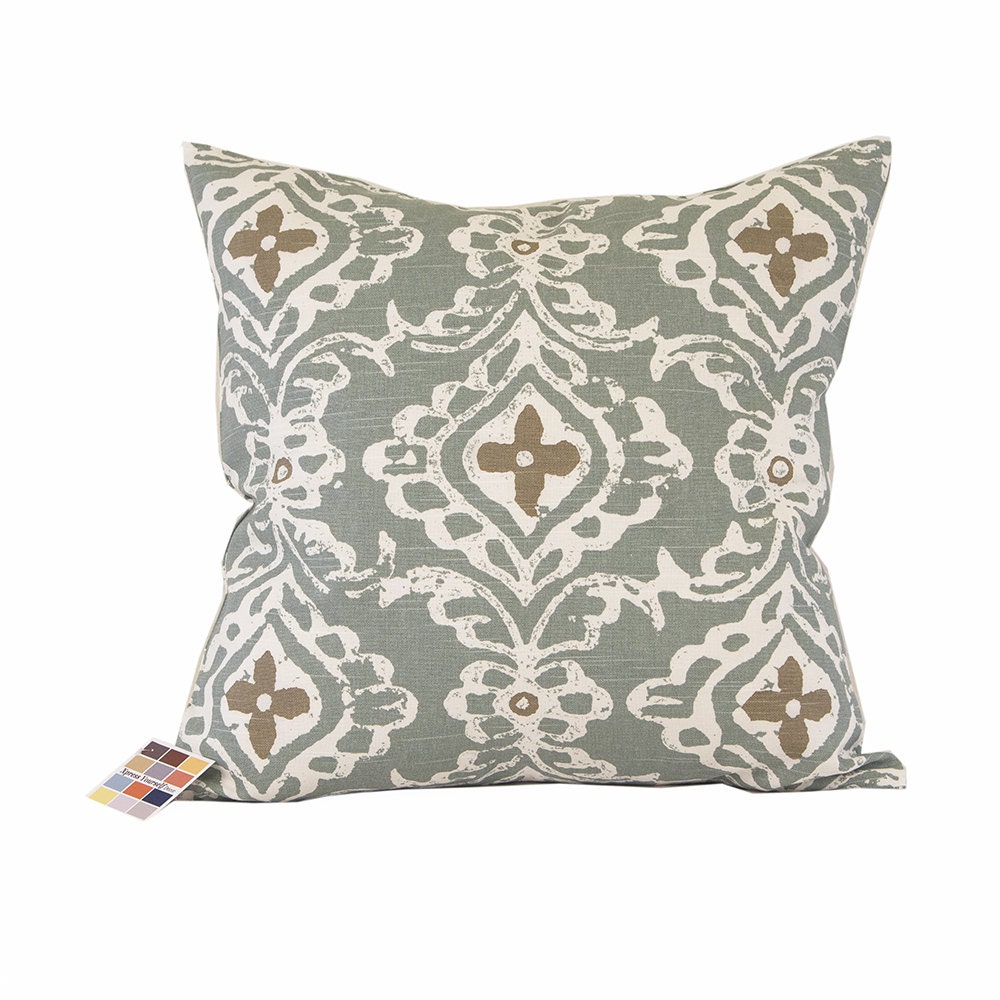 Sage Green Print Pillow Cover with Invisible Zipper Sage