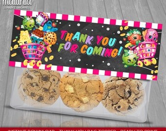 Shopkins Favor Bag - INSTANT DOWNLOAD - Shopkins Topper Label - Shopkins Birthday decoration Party - Shopkins