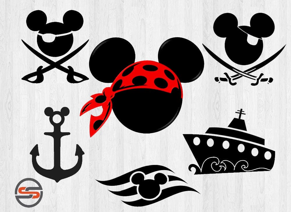 Pirate Mickey SVG DXF Disney Cruise Anchor Ship Disney