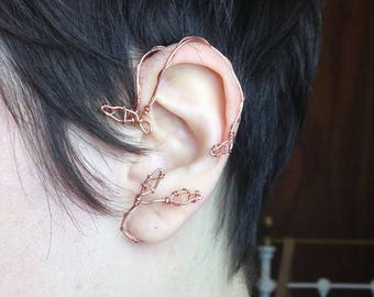 Belle Ear Cuff, Beauty and the Beast Ear Cuff, Copper Vine Ear Cuff, Whimsical Nature Ear Cuff
