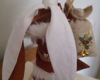 Yuletide Mountain Hare Textile Sculpture