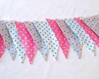 Bunting 12 flags Fabric banner Nursery bunting Fabric garland Fabric Pennant Flags Baby shower